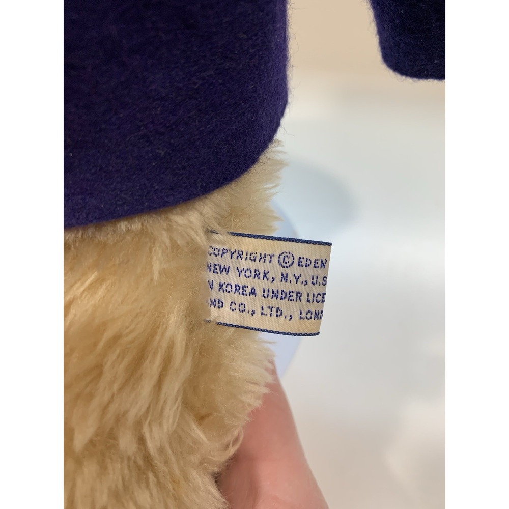 Vintage Paddington Bear 14" Plush Stuffed Animal Toy Eden 1975 1981 Coat Hat EUC - Picture 6 of 7